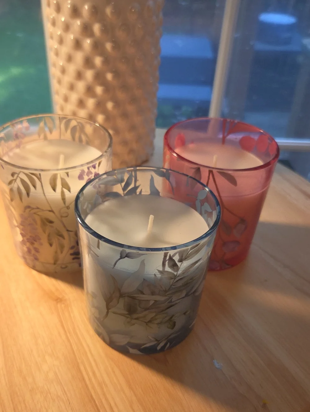 Floral 7oz Glass Scented Candle - Set Of 3